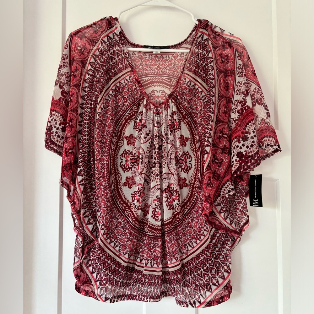 INC International Concepts boho flutter sleeve top